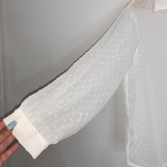 NWT H&M Women's Chiffon See-through Button-down Blouse - Picture 4 of 10